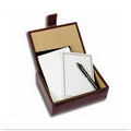 Hampton Premium Leather Box Stationery Set w/Regent Pen